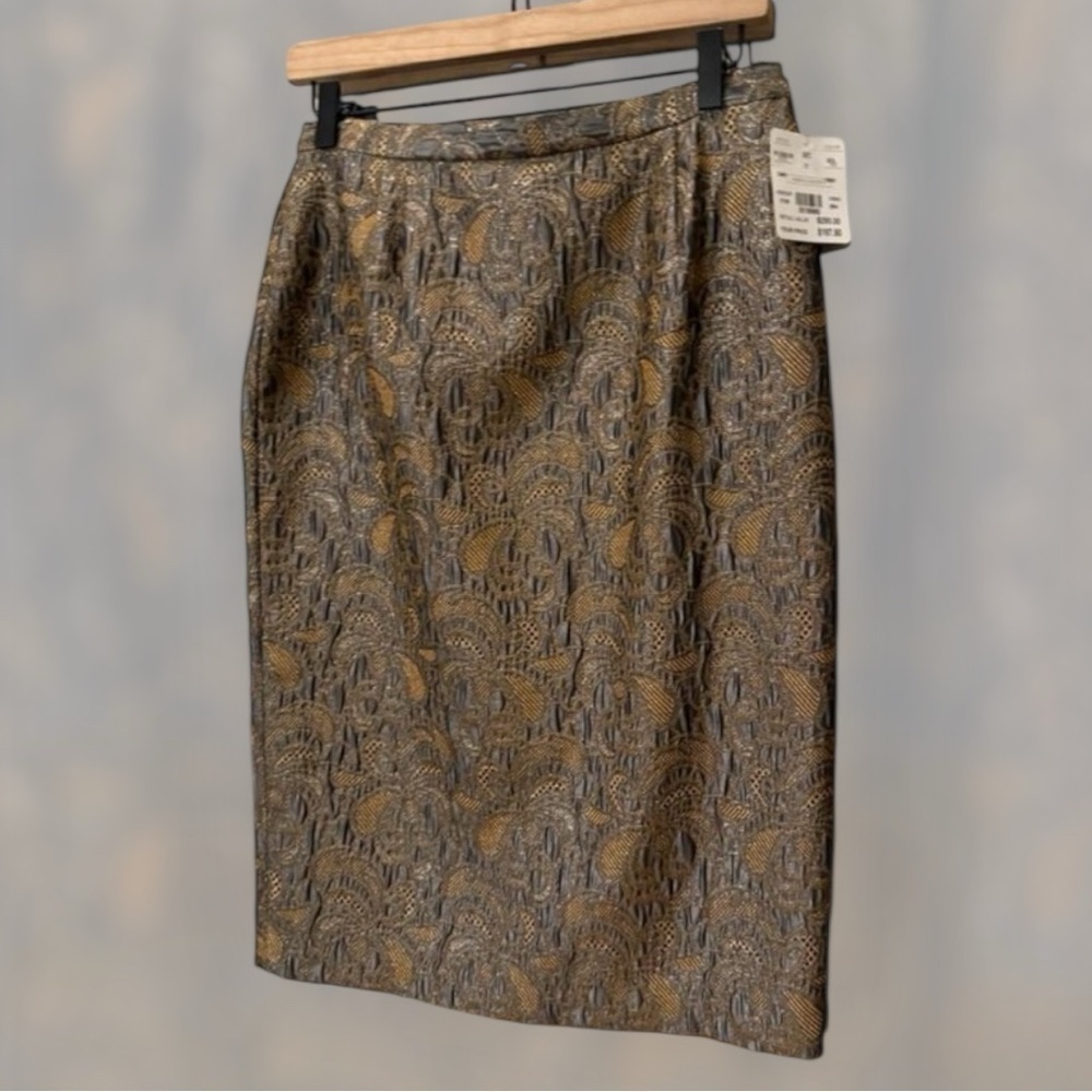 Vintage Doncaster  Pencil Skirt Size 4 Jacquard Paisley Zip NWT Deadstock